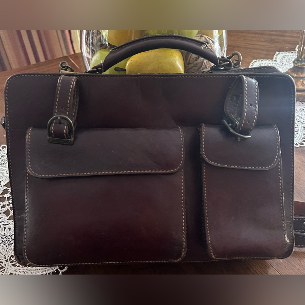Elegant Brown Leather unisex Bag
